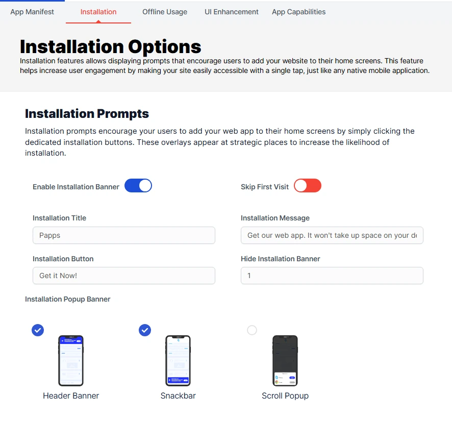 Installation Banner