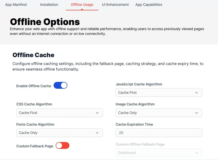 Offline Options