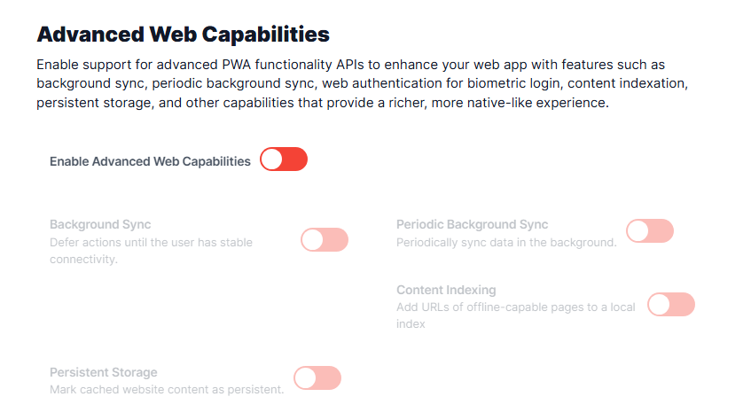 Advanced Web Capabilities