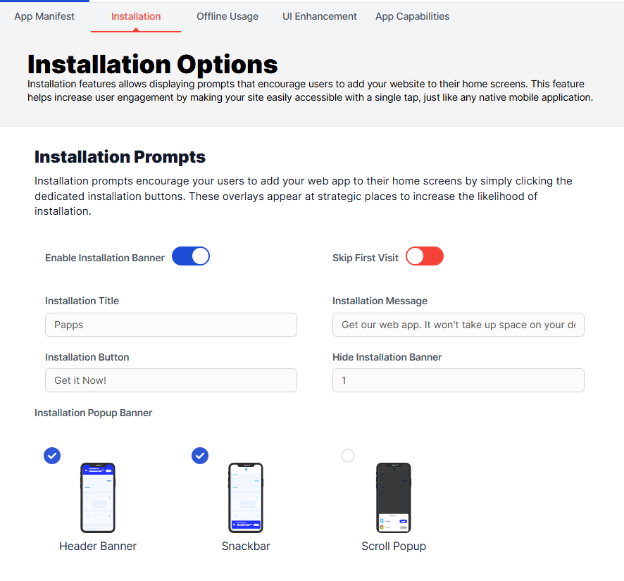 Installation Banner